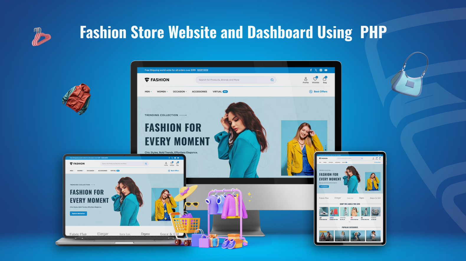 Classic Fashion website and dashboard using php