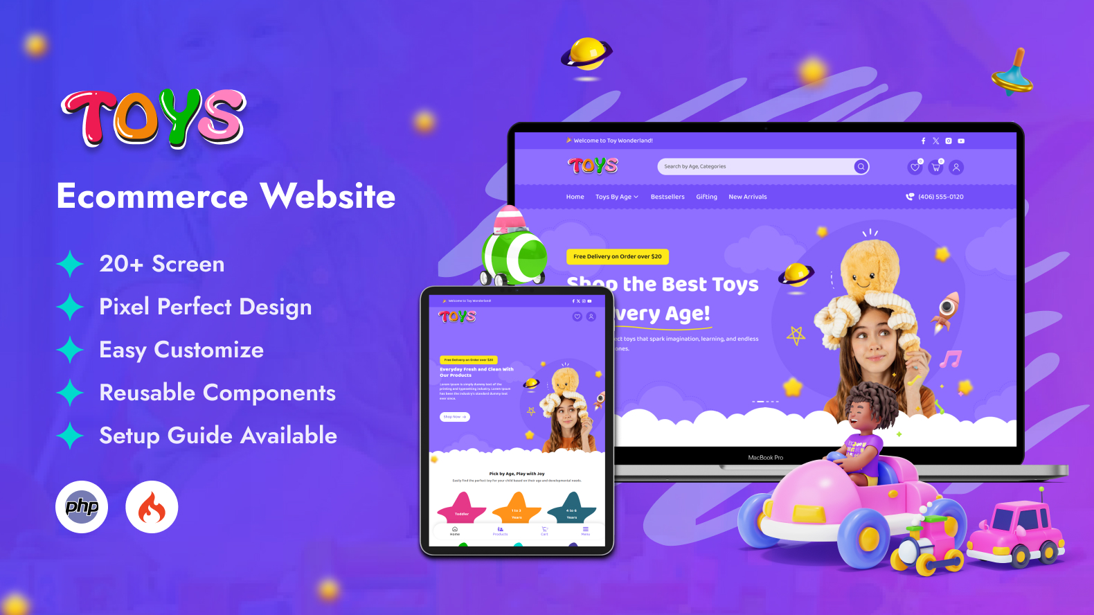 Toys store Ecommerce Website And Dashboard using PHP